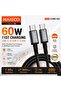 60W USB Type-C to USB Type-C Fast Charging Cable, Nylon Braided with 480Mbps Data Transfer, 10000+ Bends Durability, Safety Protection, Efficient Data Sync & Intelligent Voltage Control - 6