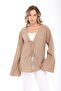Women's Mink Oversize Linen Kimono & Tie-Detail Bat Sleeve Comfortable Fit - 3
