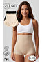 Women's 2-Pack Belly Shaping Laser Cut High Waist Panties Corset