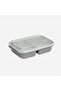 3-Compartment Food Storage Container for Children, Gray, Microwave and Refrigerator Compatible - 2