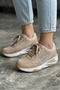 Fortune Nude White Sole Matte Leather Women's Sports Shoes