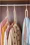 5-Piece Cream Multi-Functional 9-Compartment Closet Organizer Hanger for T-Shirts, Shirts, Dresses - 3