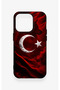 iPhone 14 Pro Compatible Wolf Turkish Flag Patterned Silicone Case - 2