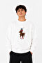Oversize Sweatshirt Printed Crew Neck Long Sleeve Sweatshirt