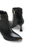 Nashira Vita Women's Pointed Toe Thin Heeled Boots 0012834 Black Skin - 3