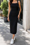 The Savior Piece of Summer |   Women's Thin Straps Striped Side Slit Long Dress - 6