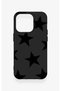 iPhone 14 Pro Compatible Black Star Pattern Silicone Case - 2