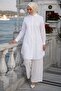 Hidden Placket Buttoned Tunic White Hm2948