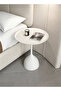 Round Coffee Table, Modern Bedside Table, Sofa Side Table End Table for Living Room, Bedroom, Office ,White - 5
