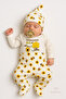 Grandmother's Honey Written 3-Piece Newborn Set with Bee Patterned Booties, Beanie, Snap Fastener Long Sleeve Bodysuit - 2