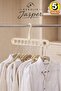 5-Piece Cream Multi-Functional 9-Compartment Closet Organizer Hanger for T-Shirts, Shirts, Dresses - 4