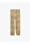 Comfortable Cut Plaid Patterned Elastic Cuffed Satin Plaid Pajama Bottoms - 2