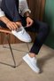 Lace-Up Knitwear Men's Casual Shoes White - 3