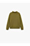 Cotton Zippered Long Sleeve Printed Stand Collar Sweatshirt - 2