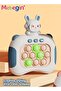 Quick Push Bubble Game with Lanyard and 4 Fun Game Modes, Rabbit-shaped Push Pop Game, Mini-Handheld Fast Speed Push Game Console with Light and Sound, Fun Electronic Push It Pop Fidget Toys, - 4