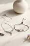 Stone Magnolia Flower Necklace Bracelet Set - 3