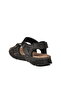 Black Genuine Leather Velcro Men's Sandals - 4