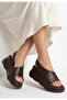 Brown Women's Wedge Heel Sandals