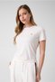 Colette Women's Active Oversize Fit Crew Neck T-Shirt Cream