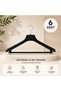 6 Pieces of Black Slim Suit Hangers