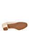 Beige Knitted Patterned Women's Heeled Shoes - 5