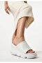 White Women's Wedge Heel Slippers - 3