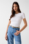 Miny Women's Modal Slim Fit Crew Neck T-Shirt White