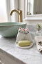 Multi-Purpose Soap Holder and Jewelry Stand with Double Cat Figures - Decorative Ring Holder Organizer