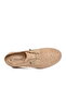 Beige Genuine Leather Rubber Laced Women's Casual Shoes - 4