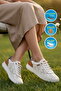 White Genuine Leather Women's Casual Shoes - 3