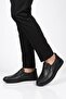 Black Genuine Leather Memory Sole Men's Casual Shoes