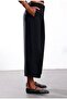 Women's Elastic Waist Loose Leg Fabric Pants - 4