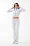 Women's Zipper Closure Plain Three Thread Tracksuit Set 265094 - - 4