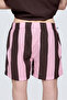 Men's Cotton Short Pajama Bottoms - Pink & Ganache - 6