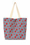Starfish Patterned Lined Beach Bag Foldable Large Size 50X40Cm
