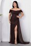 Strapless Neckline Slit Lace Dress Drp7005 - 6