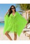 Fringed Knitted Slit Beach Tunic Mesh Pareo
