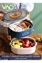 Stainless Steel Student Lunch Box Long-term Preservation Separation Leak-proof Large Capacity Stainless Steel Lunch Box With Tableware Blue