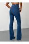 Women's High Waist Spanish Flare Jeans with Stitching Detail - 4