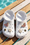 Girl's Top Sticker Detail Sabo Sandals Slippers 0129 White - 3