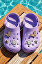 Girl's Top Sticker Detail Sabo Sandals Slippers 0129 Lilac - 3