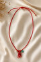 2mm Red String Murano Octopus Necklace 60 cm - 2