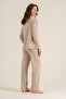 Women's Mink Solid Color Pajama Set, Combed Cotton Modal Pajama Set with Pockets, 50% Cotton 50% Modal - 4