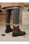 1852543K Women's Genuine Leather Buckle Short Zipper Boots - 4