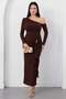 One-Shoulder Long Sleeve Sandy Dress K-262717 - 3