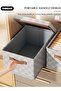 2 Pack Closet Storage Box with Lid and Handle, Stackable Wardrobe Clothes Organizer, Foldable - 3