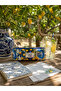 Lemon and Tile Patterned Pencil Case