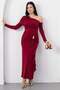 One-Shoulder Long Sleeve Sandy Dress K-262717 - 4