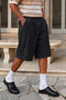 Men's Washable Tencel Baggy Bermuda Shorts Loose Fit Knee Length Summer Shorts with Pockets