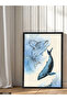 Blue Whale One Piece Wooden Framed Painting - 2